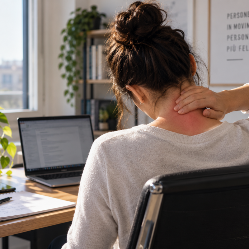 Dolore cervicale in ufficio e pause attive al lavoro