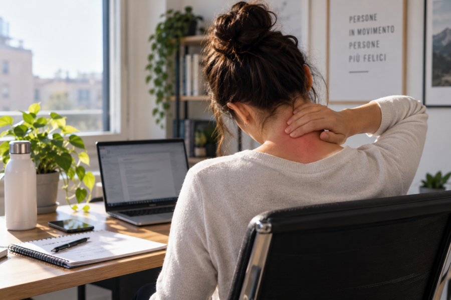 Dolore cervicale in ufficio e pause attive al lavoro